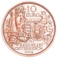 Австрия 10 евро 2019 Рыцарство 1-я монета UNC
