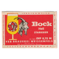 Этикетка пива Bock Германия П812