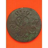 1 грош 1767 г. Польша (1). Станислав Август Понятовский, без мц.