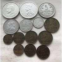 Межвоенная Литва - полная коллекция монет 1925-1938 с редкими 1 центом 1925 и 10 литами 1938 Сметона!