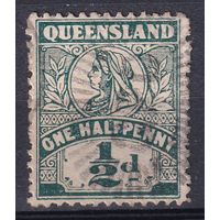21.Aust. Великобритания. Австралийские штаты. Квинсленд. Виктория. Стандарт. 1907 г. 1/2p. Mi.#114A.