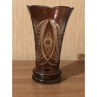 Винтажная ваза из марганцевого стекла