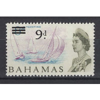 Багамы / Bahamas 1965 ** надпечатка 9d,  марка из серии