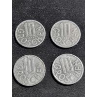 Австрия 10 грошей 1989,1993,1974,1997