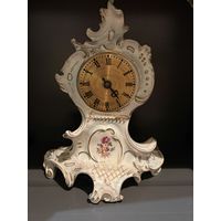 Часы настольные Каминные фарфор Sitzendorf Германия винтаж 30 см Редкость