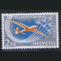ШВЕЙЦ. М. 720. 1963. 50-летие первого полета Оскара Байдера в Альпы 13 июля 1913 г. ЧиСт.
