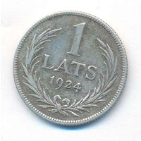 Латвия 1 лат 1924 г. Ag 0,835