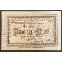 Банкнота 20 марок 1918 год. Веймарская республика.