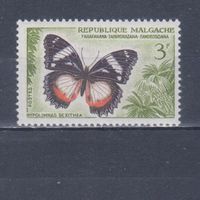 [722] Мадагаскар 1960. Фауна.Бабочка.3 ф. MNH