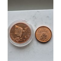 Европроба. Сборный лот жетонов. Лот состоит из 2-х жетонов. 1 euro и 1 цент. 45291