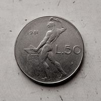 50 лир 1981 года Италия. Итальянская Республика.