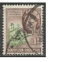 Южная Родезия. Королева Елизавета II. Выращивание табака. 1953г. Mi#81.