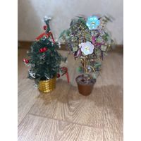 Дерево из пайеток и Елка на стол.