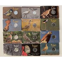 Турция 1 куруш 2020 Анталийские птицы набор 12 монет тираж 5000 шт UNC в блистерах