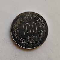 Уругвай 100 новых песо 1989 г.