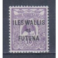 [841] Французские колонии.Уоллис и Футуна 1920. Фауна.Птица.Кагу.15с. НАДПЕЧАТКА. МNН