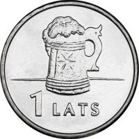 Латвия 1 лат, 2011 Пивная кружка UNC
