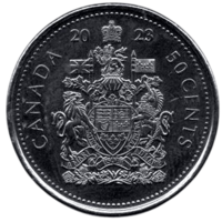 Конфедерация Канада. 50 центов 2023. UNC. Король Карл (Чарльз) III.