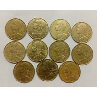 10 сантим 1967 г.1968 г.1971 г.1973 г .1975 г. 1976 г .1977 г. 1978  г .1983  г . 1995  г . 1996 год