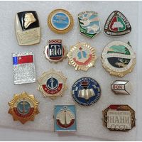Значки "Общества СССР" - 14 шт. Алюминий