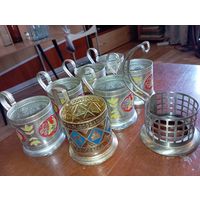 Подстаканники СССР , 8 штук одним лотом .