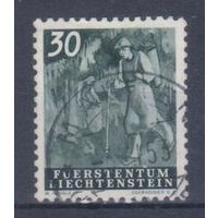 [1258] Лихтенштейн 1951. Сельская жизнь.Виноградарь. Гашеная марка.
