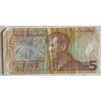 Банкнота Новая Зеландия 5 долларов 1999 год.