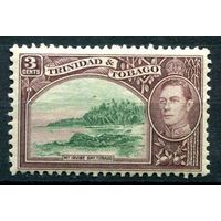 Британские колонии - Тринидад и Тобаго - 1938/44г. - ландшафты, архитектура, король Георг VI, 3 с, фиол - 1 марка - MH [Mi 134]. #4-B5-136-A-1
