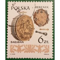 Польша 1983. Музыкальные инструменты. Марка из серии