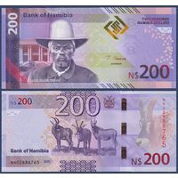 Намибия, 200 долларов 2025 г., P-W24 (NN, вождь Хендрик Витбой, лошадиная антилопа), UNC