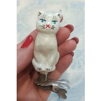 Елочные игрушки стекло, кошка Муренка, кот