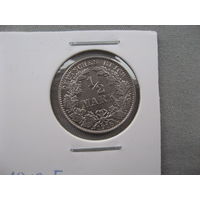 Германия 1/2 марки 1918 E (Мульденхюттен) Вильгельм II