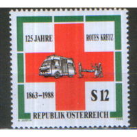 Полная серия из 1 марки 1988г. Австрия "125 лет Международному Красному Кресту" MNH