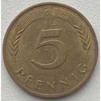 Германия 5 пфеннигов 1996 г. D