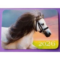 Лошадь. Календарик, глянец, 2026. Траско