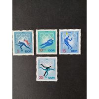 ГДР 1968 Неполная серия марок "Зимние олимпийские игры в Гренобле" (чистые**) Mi.1335-1337, 1339 каталог 0.80 евро