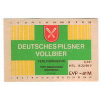 Этикетка пива Deutsches Pilsner Vollbier Германия П816