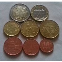 Полный ГОДОВОЙ набор евро монет Италия 2008 г. (1, 2, 5, 10, 20, 50 евроцентов, 1, 2 евро)