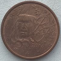 Франция 2 евроцента 2016 г.