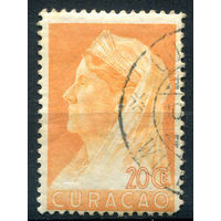 Нидерландские колонии - Кюрасао - 1936/39г. - королева Вильгельмина, 20 с - 1 марка - гашёная [Mi 152]. #3-WB-89-A-1