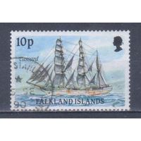 [1142] Фолкленды 1989. Корабли.Парусники. Гашеная марка.