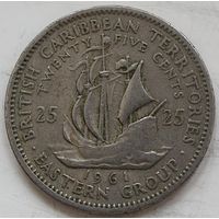 Восточные Карибы 25 центов 1961 год