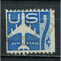 США - 1958/1960 - Авиация 7С - [Mi.732C] - 1 марка. Гашеная.  (Лот 70Gu)-T4P5