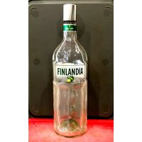 Бутылка от Водки FINLANDIA LIME * ФИНЛЯНДИЯ ЛАЙМ * с Пробкой * без Дозатора * объём 1 литр * высота 32.5 см * диаметр 8.5 см