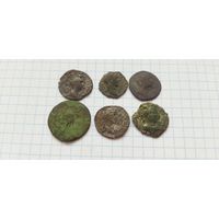 Денарии, лемесы и что-то бронзовое 6 монет