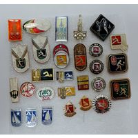 Значки "Олимпиада 1980 г. СССР" - 28 шт.