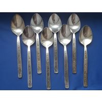 Ложки. Мельхиор. Посеребрение. 8 ложек