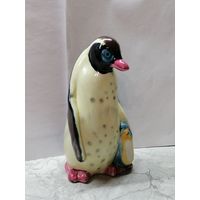 Фаянсовая статуэтка пингвин и пингвиненок