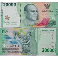 Индонезия 20000 рупий 2022 год UNC