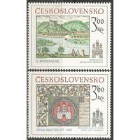 Чехословакия. История Братиславы. 1977г. Mi#2418-19. Серия.